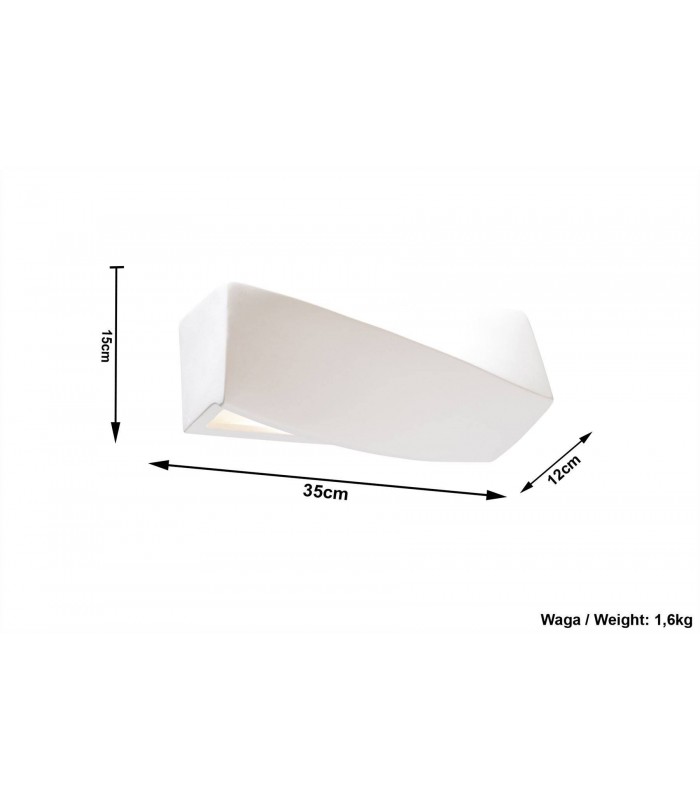 1 Light Ceramic Flush Wall Light White, E27 - 3