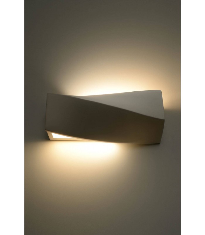 1 Light Ceramic Flush Wall Light White, E27 - 4