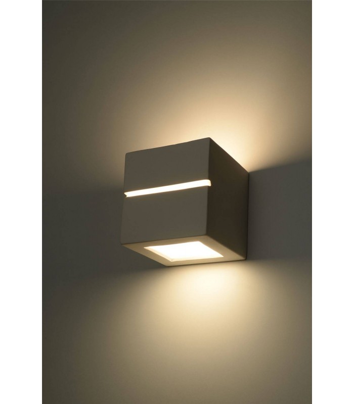 1 Light Ceramic Flush Wall Light White, E27 - 2