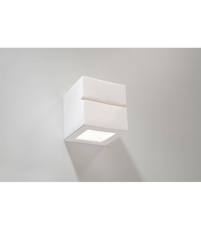 1 Light Ceramic Flush Wall Light White, E27 - 3