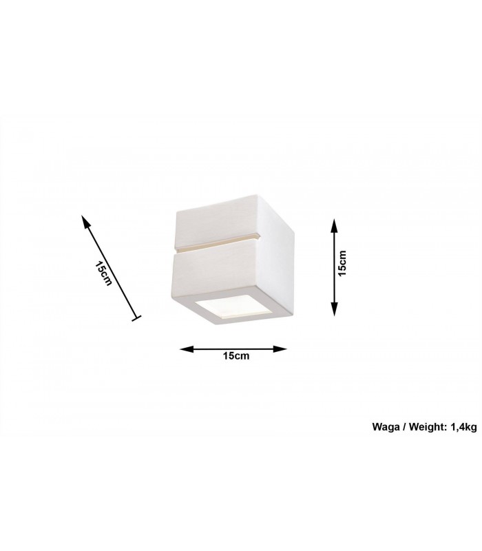 1 Light Ceramic Flush Wall Light White, E27 - 4