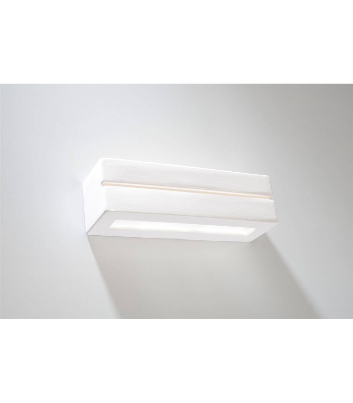 1 Light Ceramic Flush Wall Light White, E27 - 2