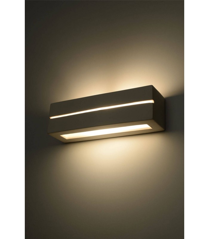 1 Light Ceramic Flush Wall Light White, E27 - 5