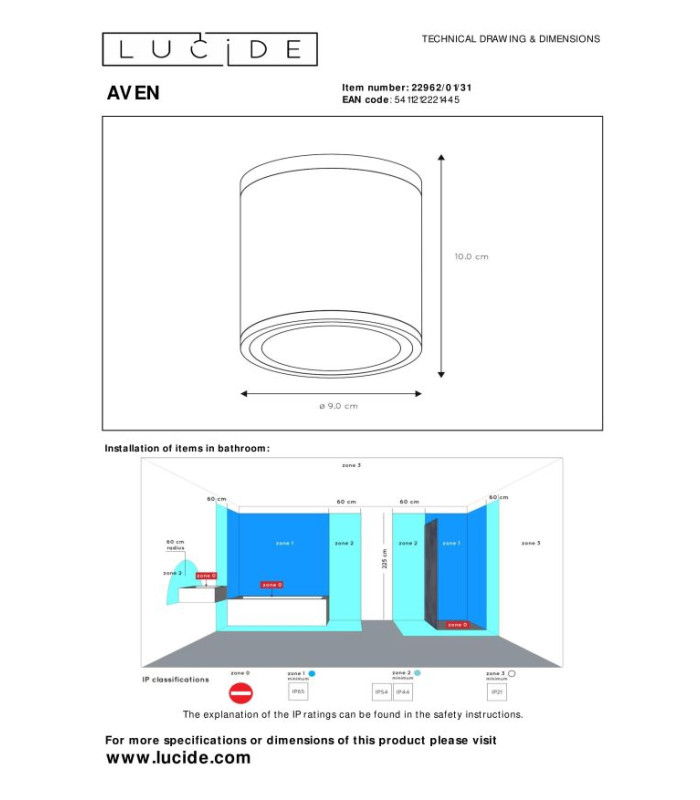 Aven Modern Surface Mounted Ceiling Spotlight Bathroom-5