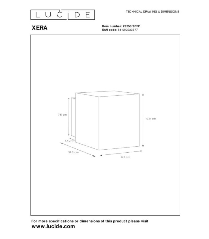Xera Modern Square Up Down Wall Light-7