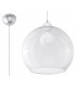 1 Light Glass Dome Ceiling Pendant Transparent, Chrome, E27 - 1