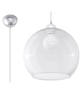 1 Light Glass Dome Ceiling Pendant Transparent, Chrome, E27 - 1