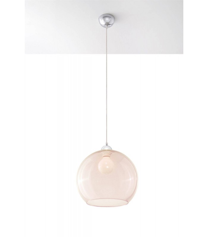 1 Light Glass Dome Ceiling Pendant Champagne, Chrome, E27 - 3