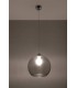 1 Light Glass Dome Ceiling Pendant Graphite, Chrome, E27 - 2