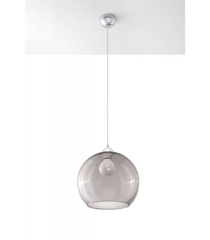 1 Light Glass Dome Ceiling Pendant Graphite, Chrome, E27 - 3