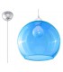 1 Light Glass Dome Ceiling Pendant Blue, Chrome, E27 - 1