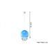 1 Light Glass Dome Ceiling Pendant Blue, Chrome, E27 - 2