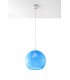 1 Light Glass Dome Ceiling Pendant Blue, Chrome, E27 - 3