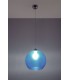 1 Light Glass Dome Ceiling Pendant Blue, Chrome, E27 - 4