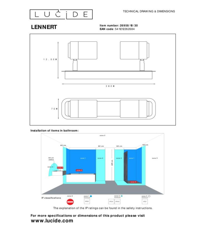 Lennert Modern Twin Ceiling Spotlight Bathroom-12