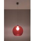 1 Light Glass Dome Ceiling Pendant Red, Chrome, E27 - 2