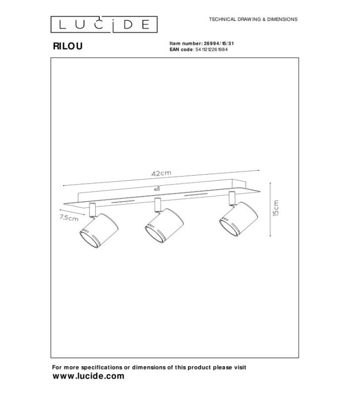 Rilou Modern Ceiling Spotlight Bar-5