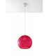 1 Light Glass Dome Ceiling Pendant Red, Chrome, E27 - 3