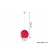 1 Light Glass Dome Ceiling Pendant Red, Chrome, E27 - 4