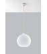 1 Light Glass Dome Ceiling Pendant White, Chrome, E27 - 2