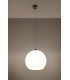 1 Light Glass Dome Ceiling Pendant White, Chrome, E27 - 3