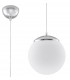1 Light Globe Pendant White, Chrome, E27 - 1