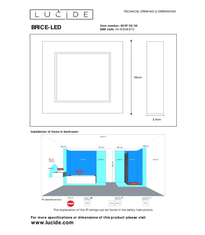 Brice-Led Modern Flush Ceiling Light Bathroom-5
