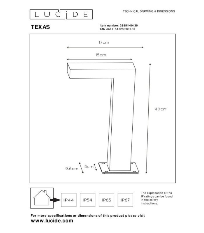 Texas Modern 40cm Bollard Light Outdoor-4