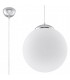 1 Light Globe Pendant White, Chrome, E27 - 1