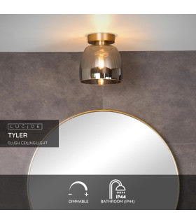 Tyler Retro Flush Ceiling Light Bathroom-2