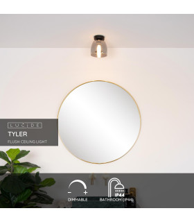 Tyler Retro Flush Ceiling Light Bathroom-2