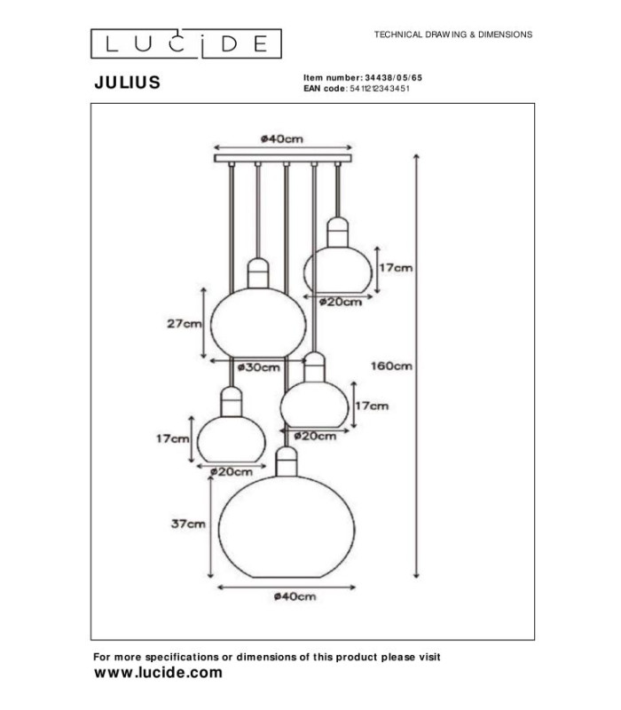 Julius Vintage Cluster Pendant Light-5