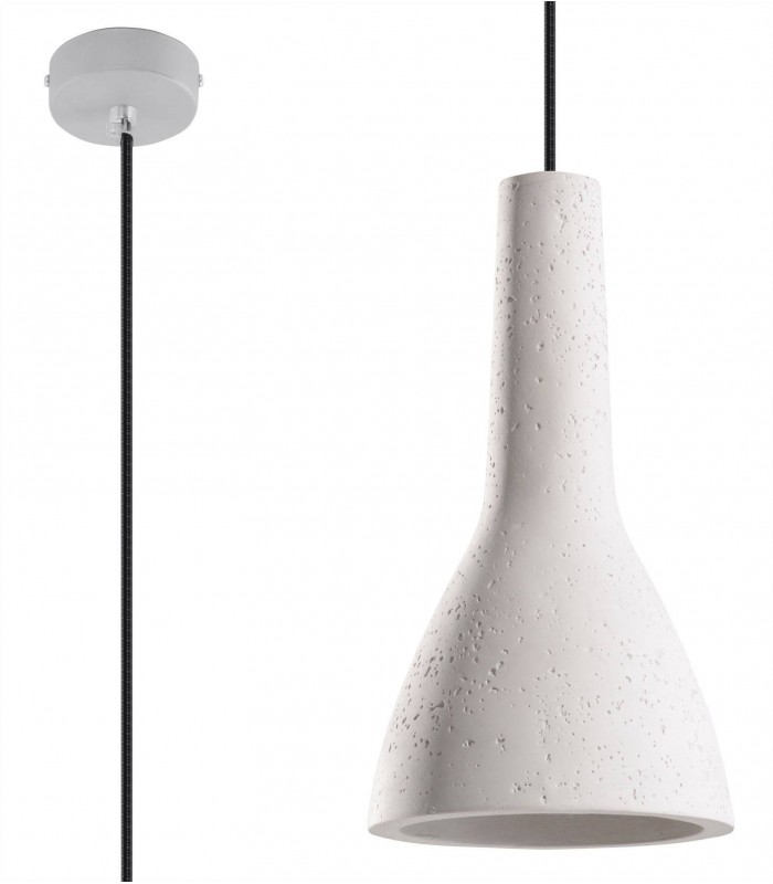 1 Light Dome Ceiling Pendant White, E27 - 1