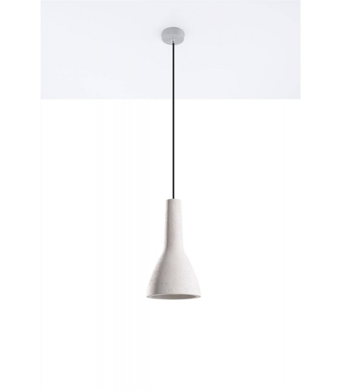 1 Light Dome Ceiling Pendant White, E27 - 2