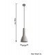 1 Light Dome Ceiling Pendant White, E27 - 3