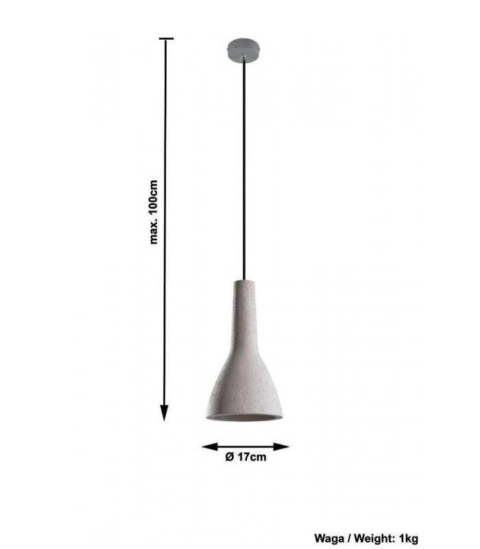 1 Light Dome Ceiling Pendant White, E27 - 3