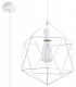 1 Light Caged Ceiling Pendant White, E27 - 1