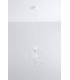 1 Light Caged Ceiling Pendant White, E27 - 3