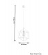 1 Light Caged Ceiling Pendant White, E27 - 4
