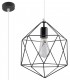 1 Light Caged Ceiling Pendant Black, E27 - 1