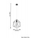 1 Light Caged Ceiling Pendant Black, E27 - 3