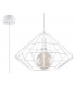 1 Light Caged Ceiling Pendant White, E27 - 1