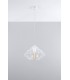 1 Light Caged Ceiling Pendant White, E27 - 3