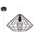 1 Light Caged Ceiling Pendant Black, E27 - 1
