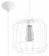 1 Light Caged Ceiling Pendant White, E27 - 1