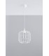 1 Light Caged Ceiling Pendant White, E27 - 2