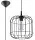 1 Light Caged Ceiling Pendant Black, E27 - 1