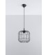 1 Light Caged Ceiling Pendant Black, E27 - 2
