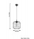 1 Light Caged Ceiling Pendant Black, E27 - 3