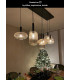 Maloto Retro Bar Pendant Light - 7xE27 - Amber